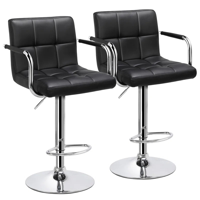 Pete Swivel Upholstered Adjustable Height Counter Stool with Metal Frame