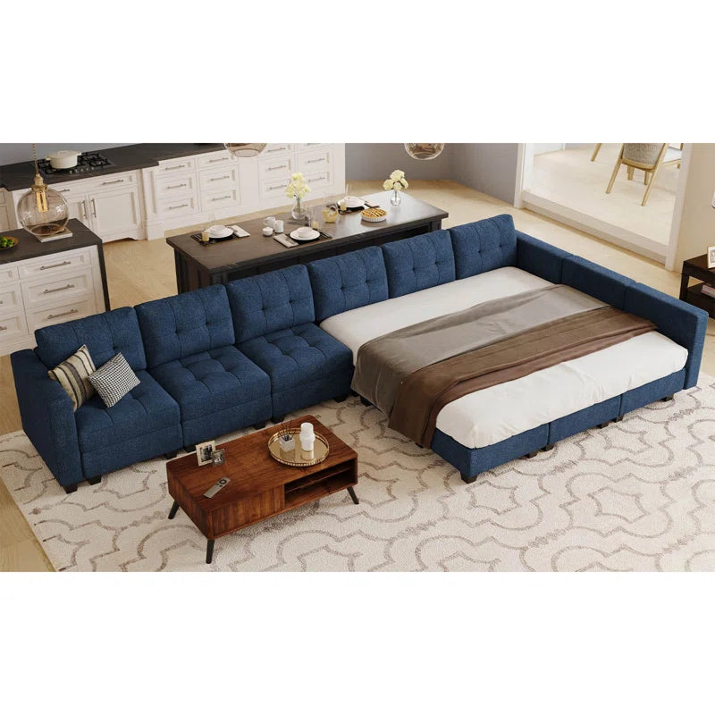 Kapun 169.4'' Large U-Shaped Variable Sectional Couch Module Polyester Blend Sofa with Storage