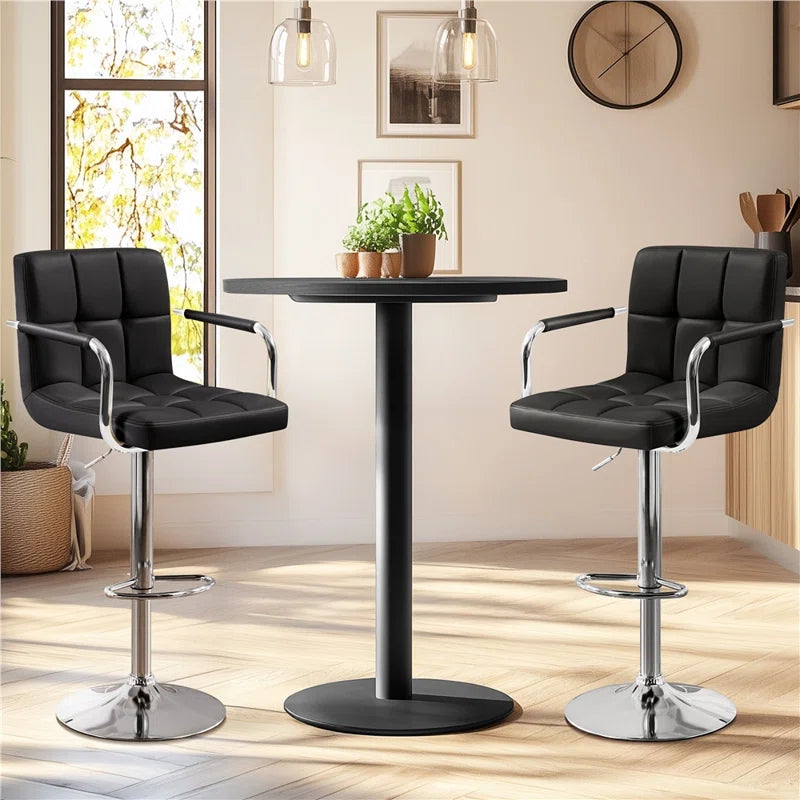 Pete Swivel Upholstered Adjustable Height Counter Stool with Metal Frame