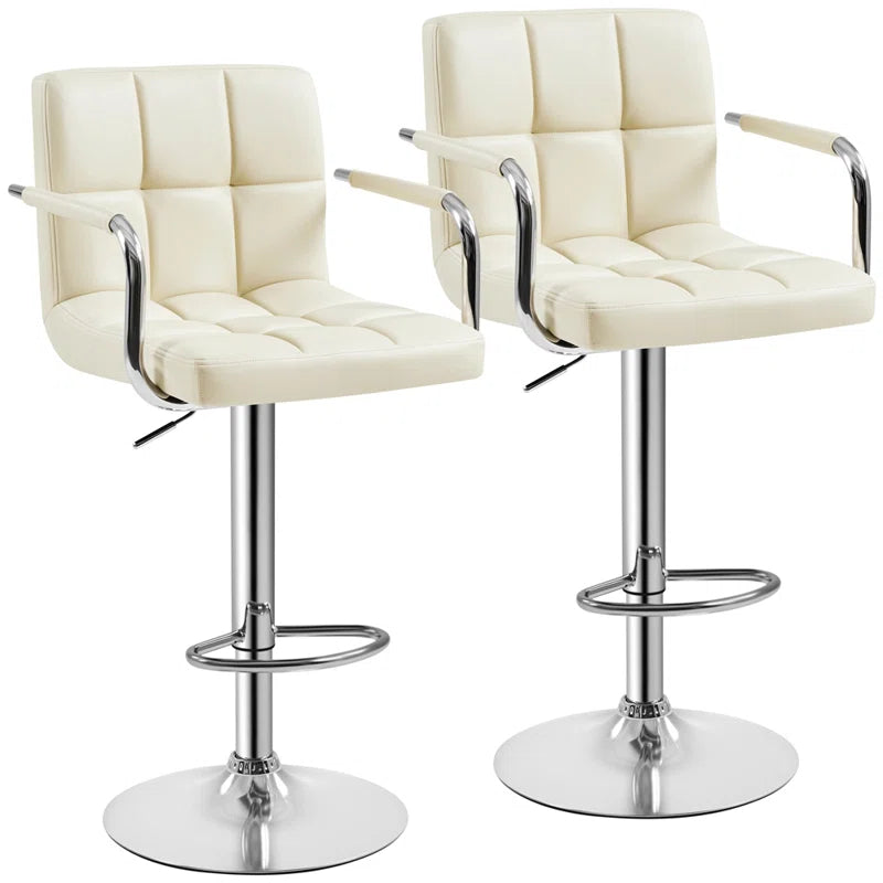 Pete Swivel Upholstered Adjustable Height Counter Stool with Metal Frame