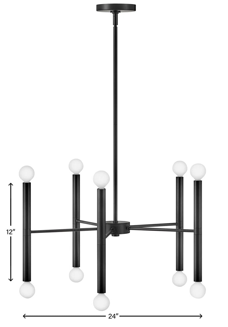Jamir 10 - Light Dimmable Sputnik Modern Linear Chandelier