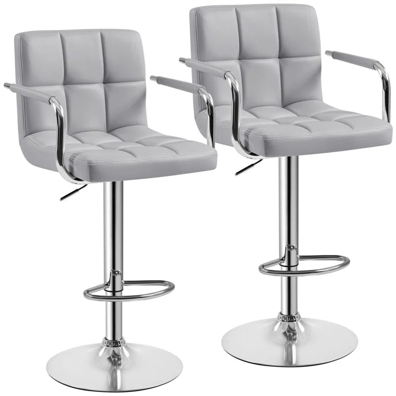 Pete Swivel Upholstered Adjustable Height Counter Stool with Metal Frame