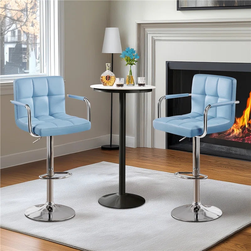 Pete Swivel Upholstered Adjustable Height Counter Stool with Metal Frame