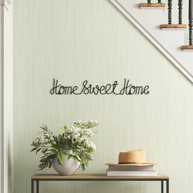 Home Sweet Home Wall Decor - Decorative Metal Cursive Cutout - Word Art Sign for Modern Rustic and Vintage Farmhouse Decor