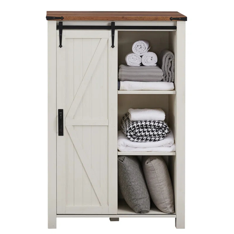 Farmhouse 5 Chest of Drawers, Tall Drawers Dresser with Sliding Barn Door