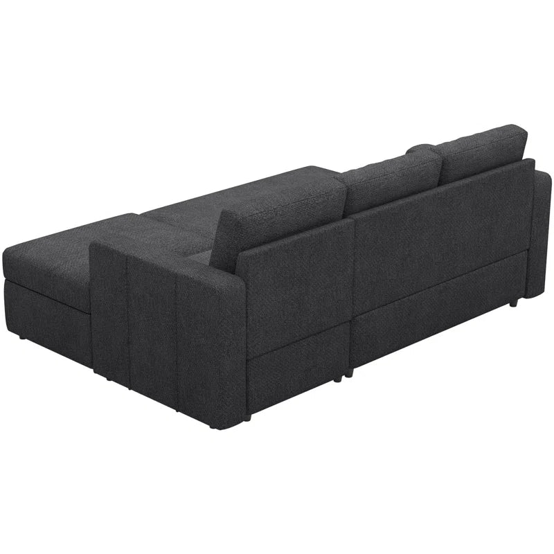 L Shaped Sofa Pull Out Sofa Bed Convertible Modular Sectional Couch Sleeper for Apartment