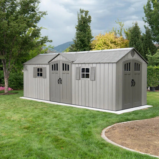 20 Ft. X 8 Ft. High-Density Polyethylene (Plastic) Outdoor Storage Shed with Steel-Reinforced Construction